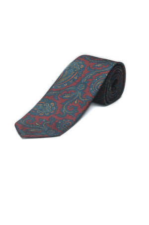 Cravatta stampata motivo paisley floreale